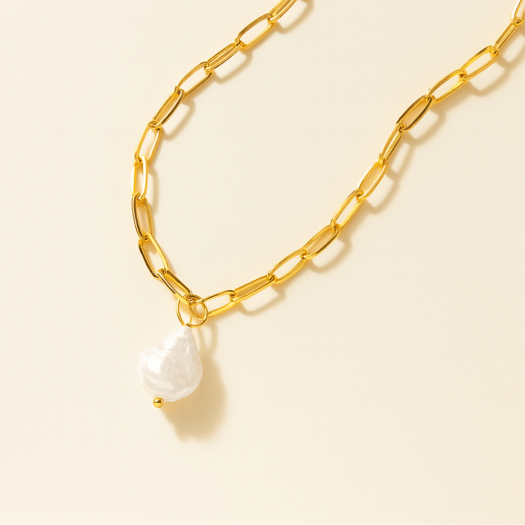 Capri Pearl Coin Link Necklace