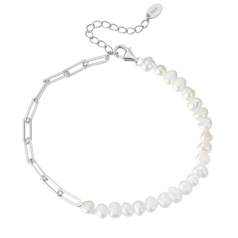 Luxe 18K Link Pearl Bracelet