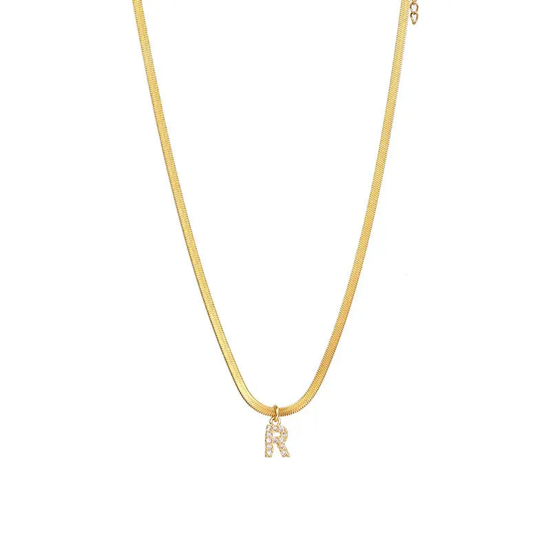 Luxe Initial Chevron Necklace