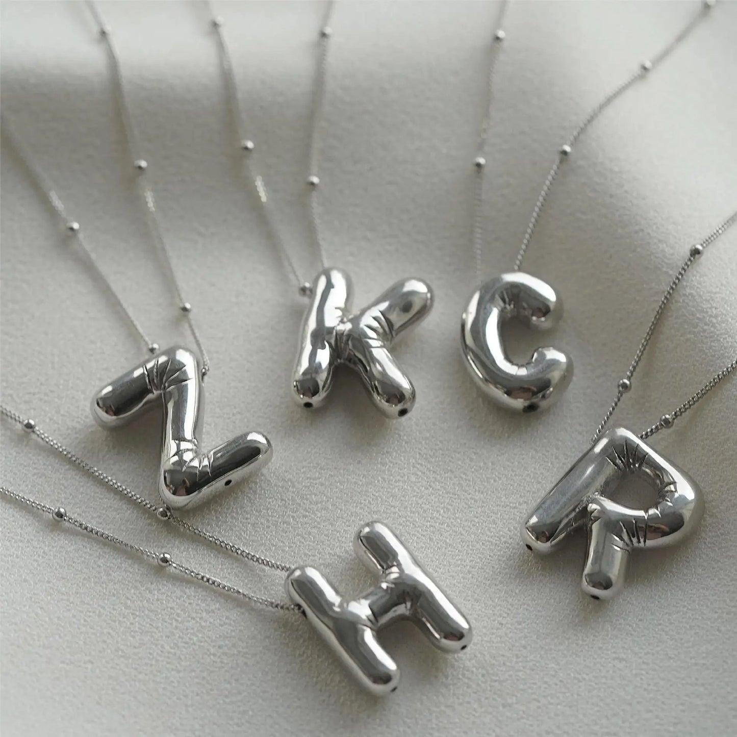 Puffy Letter Initial Necklace